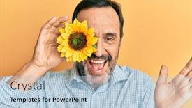  Presentation with sunflower sunflower sunflower sunflower sunflower - Audience pleasing PPT layouts consisting of middle-age-hispanic-man-holding backdrop and a light blue colored foreground