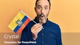  Presentation with ecuador - Slides consisting of middle-age-hispanic-man-holding background and a navy blue colored foreground