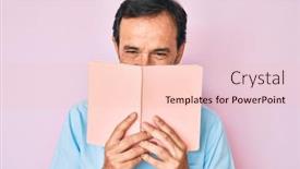  Presentation with reading - Audience pleasing slide deck consisting of middle-age-hispanic-man-reading backdrop and a lemonade colored foreground