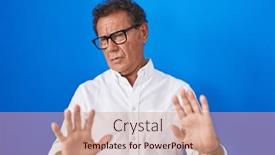  Presentation with forbidden - PPT layouts with middle-age-hispanic-man-standing background and a coral colored foreground