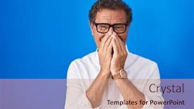  Presentation with scandal - Presentation design enhanced with middle-age-hispanic-man-standing background and a coral colored foreground