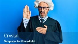  Presentation with gavel - Audience pleasing theme consisting of middle-age-hispanic-man-using backdrop and a ocean colored foreground