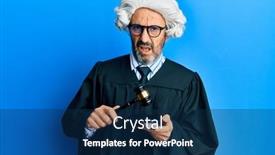  Presentation with gavel - Slide set enhanced with middle-age-hispanic-man-using background and a navy blue colored foreground