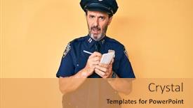  Presentation with traffic police - Slide set enhanced with middle-age-hispanic-man-wearing background and a yellow colored foreground