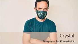  Presentation with face mask - PPT layouts consisting of middle-age-hispanic-man-wearing background and a lemonade colored foreground