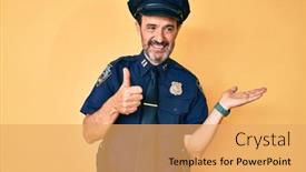  Presentation with police - Amazing presentation design having middle-age-hispanic-man-wearing backdrop and a yellow colored foreground