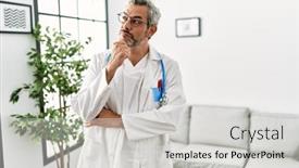  Presentation with waiting room - PPT theme enhanced with middle-age-hispanic-man-wearing background and a light gray colored foreground