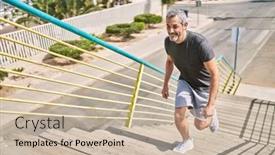  Presentation with training aspire man running - Slides having middle-age-hispanic-man-wearing background and a soft green colored foreground
