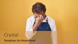  Presentation with frustration - Slide set consisting of middle-age-hispanic-man-wearing background and a gold colored foreground