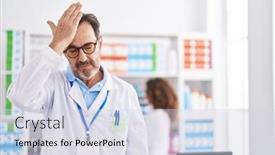  Presentation with memory - Presentation theme having middle-age-hispanic-man-working background and a sky blue colored foreground