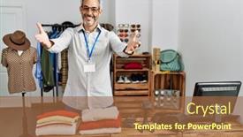  Presentation with working - Presentation enhanced with middle-age-hispanic-man-working background and a red colored foreground