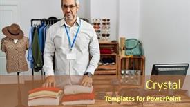  Presentation with working - Theme enhanced with middle-age-hispanic-man-working background and a red colored foreground