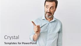  Presentation with vernier caliper bearing isolated - Slide set having middle-age-hispanic-man background and a white colored foreground