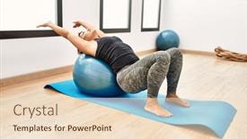  Presentation with woman sport - Theme having middle-age-hispanic-sporty-woman background and a  colored foreground