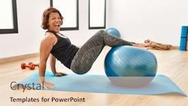  Presentation with basketball basketball hoop sport ball - Theme consisting of middle-age-hispanic-sporty-woman background and a lemonade colored foreground