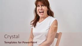  Presentation with aid - Theme featuring middle-age-hispanic-woman-getting background and a mint green colored foreground