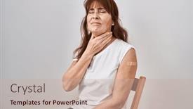  Presentation with aid - Theme featuring middle-age-hispanic-woman-getting background and a soft green colored foreground