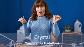  Presentation with fear - Slide set consisting of middle-age-hispanic-woman-hanging background and a ocean colored foreground