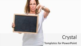  Presentation with hispanic - Slide deck featuring middle age hispanic woman holding background and a  colored foreground