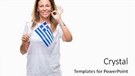  Presentation with lgbt diversity rainbow flag isolated - PPT layouts having middle age hispanic woman holding background and a white colored foreground