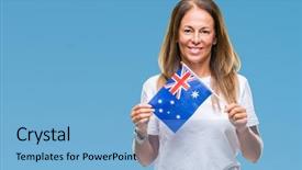  Presentation with middle schools - Presentation design featuring middle age hispanic woman holding background and a light blue colored foreground