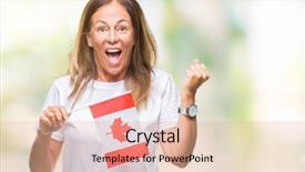  Presentation with canada flag - Presentation enhanced with middle age hispanic woman holding background and a lemonade colored foreground