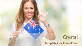  Presentation with lgbt diversity rainbow flag isolated - Amazing presentation theme having middle age hispanic woman holding backdrop and a cream colored foreground