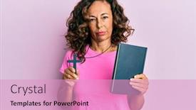  Presentation with christian bible study - Colorful slide deck enhanced with middle-age-hispanic-woman-holding backdrop and a lemonade colored foreground