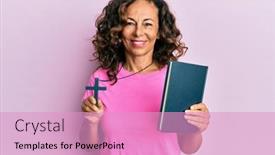  Presentation with bible - PPT layouts having middle-age-hispanic-woman-holding background and a lemonade colored foreground