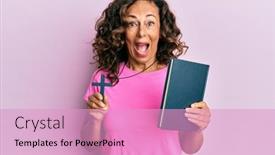  Presentation with open bible - Slides having middle-age-hispanic-woman-holding background and a lemonade colored foreground