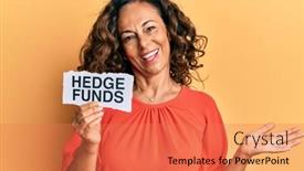  Presentation with achievement - Presentation design with middle-age-hispanic-woman-holding background and a coral colored foreground