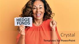  Presentation with age discrimination images - Colorful presentation design enhanced with middle-age-hispanic-woman-holding backdrop and a coral colored foreground