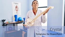  Presentation with spinal - Presentation theme enhanced with middle-age-hispanic-woman-holding background and a light blue colored foreground