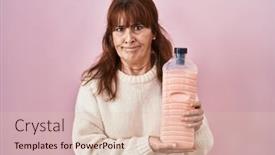  Presentation with negative - Slide set enhanced with middle-age-hispanic-woman-holding background and a lemonade colored foreground