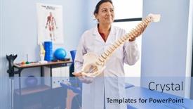  Presentation with spinal - Presentation featuring middle-age-hispanic-woman-holding background and a light blue colored foreground