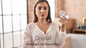  Presentation with inspiration - Slides with middle-age-hispanic-woman-holding background and a mint green colored foreground