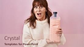  Presentation with fear - Theme consisting of middle-age-hispanic-woman-holding background and a  colored foreground