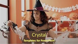  Presentation with skull - Slide set consisting of middle-age-hispanic-woman-holding background and a tawny brown colored foreground