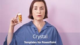  Presentation with attitude - Presentation theme having middle-age-hispanic-woman-holding background and a ocean colored foreground