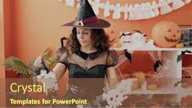  Presentation with skull - Theme with middle-age-hispanic-woman-holding background and a tawny brown colored foreground