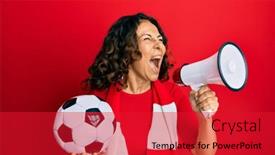  Presentation with hooligan - Theme enhanced with middle-age-hispanic-woman-hooligan background and a red colored foreground