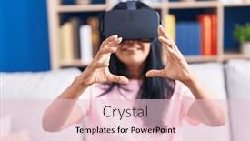  Presentation with video game - Slides having middle-age-hispanic-woman-playing background and a lemonade colored foreground