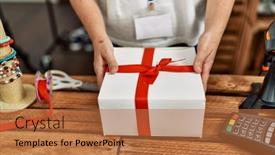  Presentation with hispanic - PPT theme with middle-age-hispanic-woman-preparing background and a  colored foreground