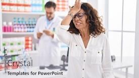  Presentation with hispanic - Presentation design having middle-age-hispanic-woman-shopping background and a light gray colored foreground