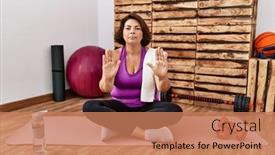  Presentation with forbidden - Theme having middle-age-hispanic-woman-sitting background and a coral colored foreground