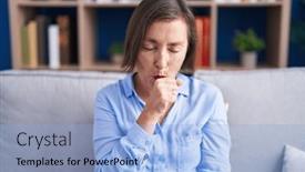  Presentation with home care - Presentation design featuring middle-age-hispanic-woman-sitting background and a light blue colored foreground