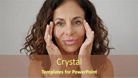  Presentation with treatment - Slide deck featuring middle-age-hispanic-woman-smiling background and a tawny brown colored foreground