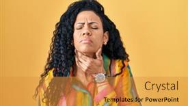 Presentation with infection - Presentation theme consisting of middle-age-hispanic-woman-standing background and a gold colored foreground