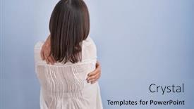  Presentation with self care - Theme enhanced with middle-age-hispanic-woman-standing background and a light blue colored foreground