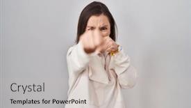  Presentation with violence woman - Presentation enhanced with middle-age-hispanic-woman-standing background and a soft green colored foreground